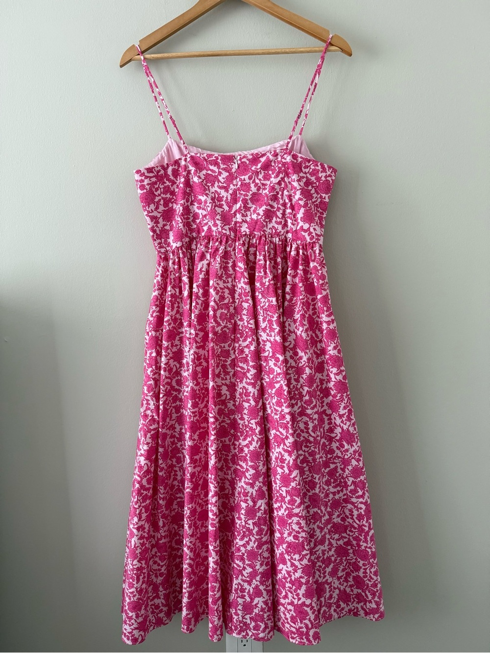NWT - J. Crew - A-line Cotton Poplin Midi Dress in Rosebud Floral Cupcakes Blush - Picture 9 of 12